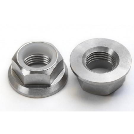 Pair of M10 nuts in Titanium with integrated Nylstop