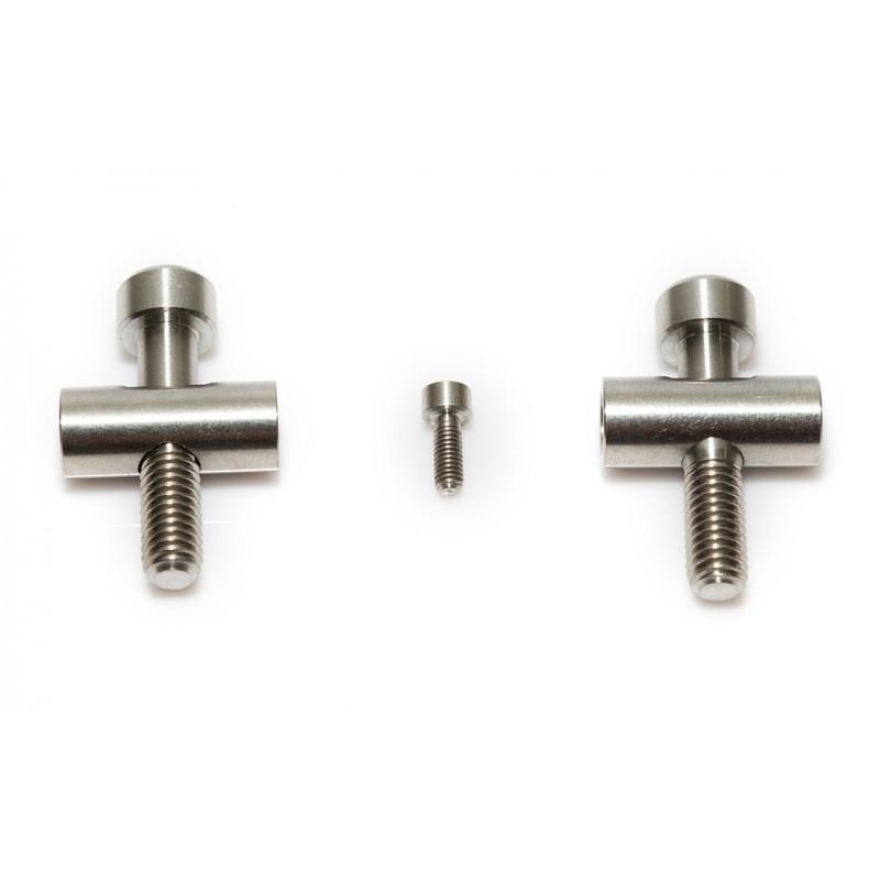 Fox 36: 2 screws/nuts + 1 brakeline screw in Titanium