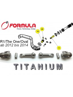 43% lighter+heat shield 2 brake pad axles in Titanium FORMULA T1+RO since 2014 